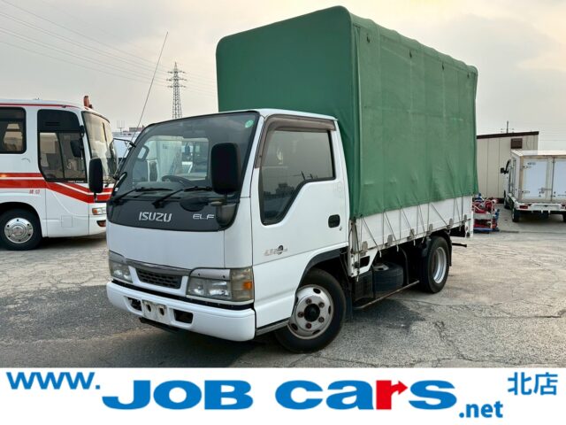 [N_15y7451]いすゞ　エルフ　家畜運搬車　２ｔ　リアスロープ　幌トップ　ＡＴ